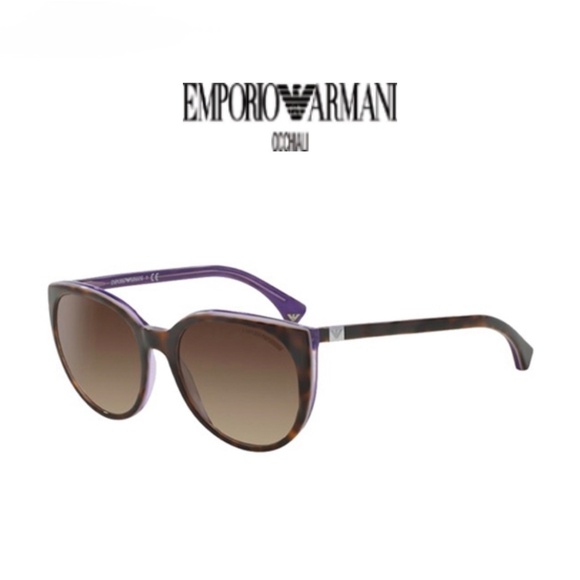 Emporio Armani Sunglasses EA 4043 Brown & Lilac Frame With Brown Gradient - Picture 1 of 7